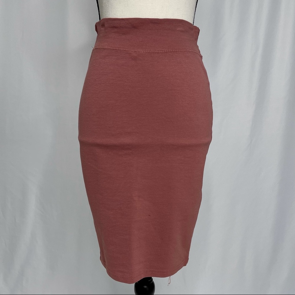 Dusty Pink Pencil Midi Skirt Size Small